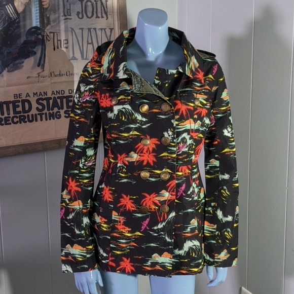 Hurley Hawaiian Print Rain Jacket Sample - Picture 1 of 9
